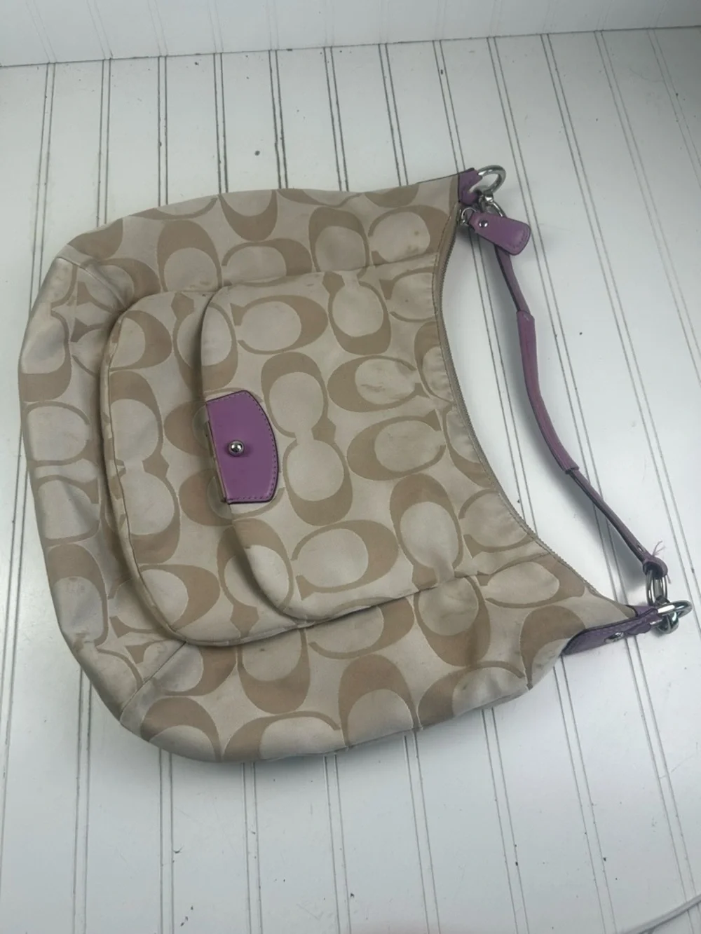 Coach Kristin Hobo Bag Signature C Monogram Vintage Y2K Shoulder Bag - Picture 3 of 16